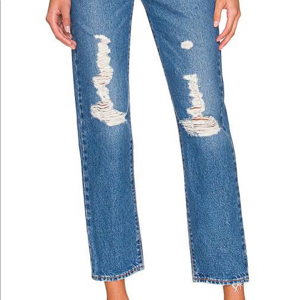 Levi Wedgie Straight Distressed Jeans